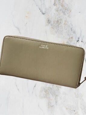 Vince Camuto Beige Zip-Around Wallet